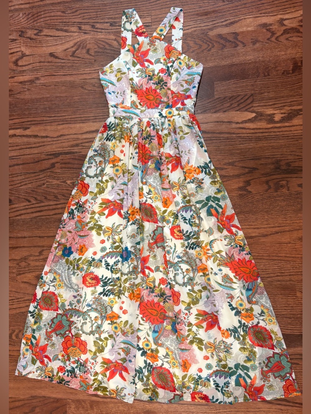 Lulus Lilja Cream Floral Print Maxi Dress